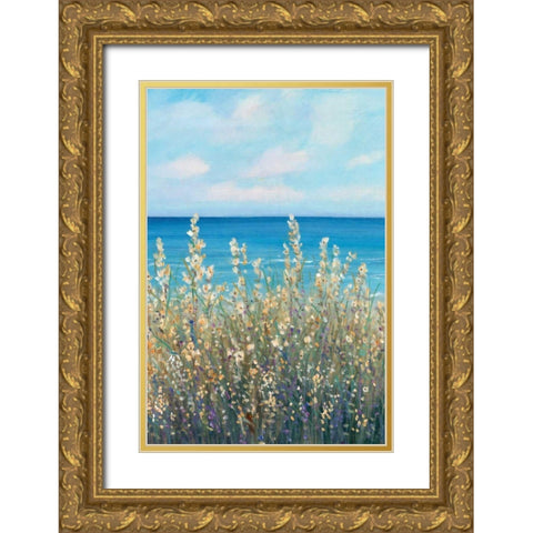 Flowers at the Coast I Gold Ornate Wood Framed Art Print with Double Matting by OToole, Tim