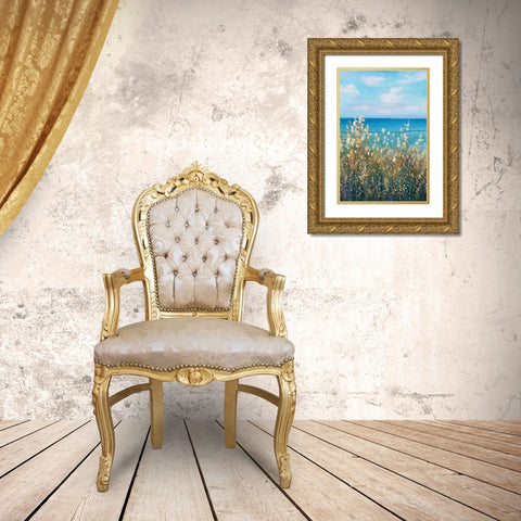 Flowers at the Coast II Gold Ornate Wood Framed Art Print with Double Matting by OToole, Tim