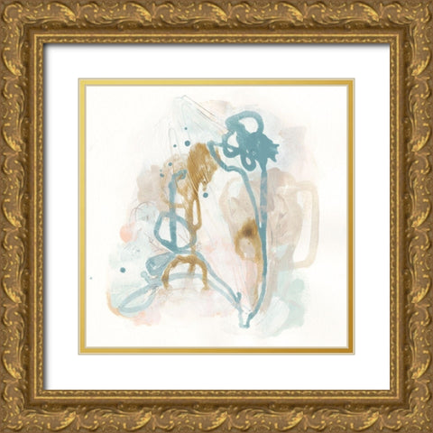 Patina Gesture I Gold Ornate Wood Framed Art Print with Double Matting by Vess, June Erica