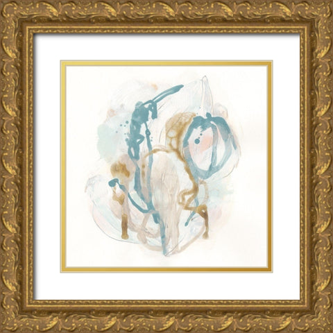 Patina Gesture II Gold Ornate Wood Framed Art Print with Double Matting by Vess, June Erica