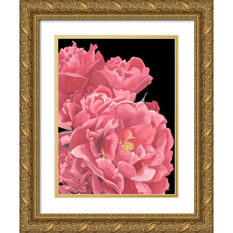 Peonies of My Heart I Gold Ornate Wood Framed Art Print with Double Matting by Wang, Melissa
