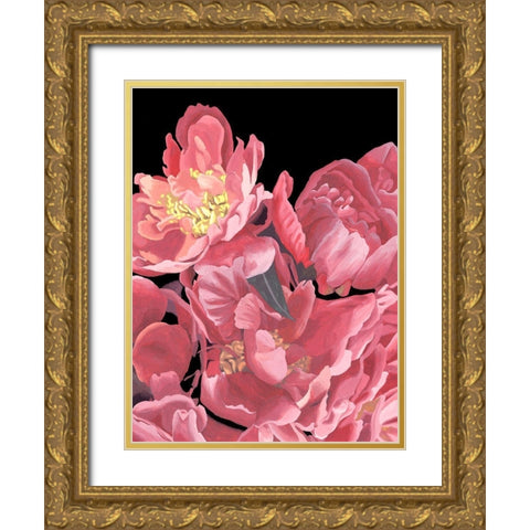 Peonies of My Heart II Gold Ornate Wood Framed Art Print with Double Matting by Wang, Melissa