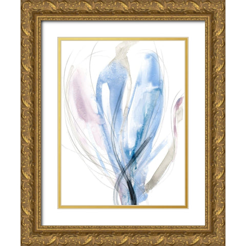 Azure Vortex II Gold Ornate Wood Framed Art Print with Double Matting by Goldberger, Jennifer