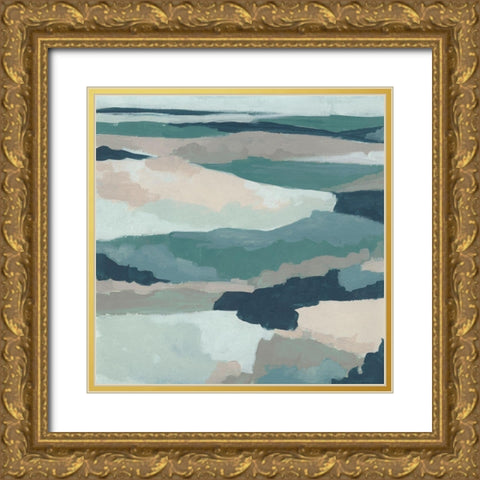 Blue Vista I Gold Ornate Wood Framed Art Print with Double Matting by Vess, June Erica