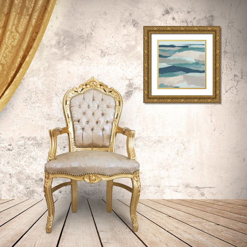 Blue Vista II Gold Ornate Wood Framed Art Print with Double Matting by Vess, June Erica