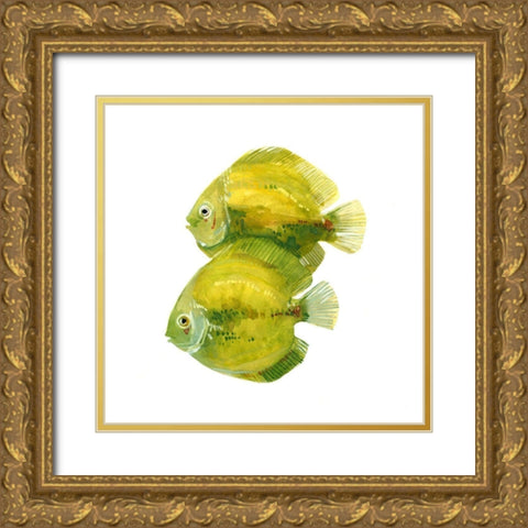 Discus Fish II Gold Ornate Wood Framed Art Print with Double Matting by Scarvey, Emma