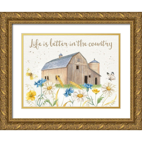 Nostalgic Farm I Gold Ornate Wood Framed Art Print with Double Matting by Maday, Jane