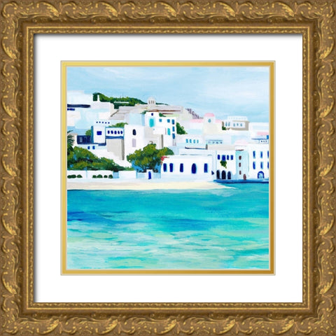 Mykonos I Gold Ornate Wood Framed Art Print with Double Matting by Popp, Grace