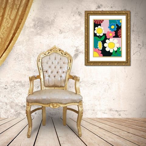 Vivid Blossoms I Gold Ornate Wood Framed Art Print with Double Matting by Moore, Regina