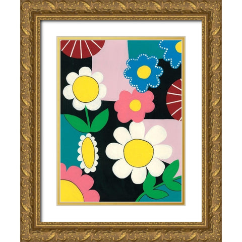 Vivid Blossoms I Gold Ornate Wood Framed Art Print with Double Matting by Moore, Regina