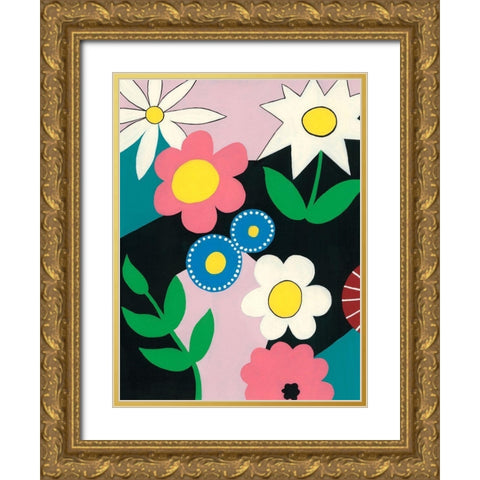 Vivid Blossoms II Gold Ornate Wood Framed Art Print with Double Matting by Moore, Regina