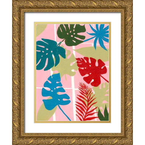 Colorful Tropics I Gold Ornate Wood Framed Art Print with Double Matting by Moore, Regina