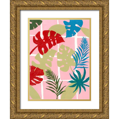 Colorful Tropics II Gold Ornate Wood Framed Art Print with Double Matting by Moore, Regina