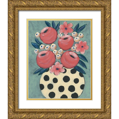 Jamboree Floral I Gold Ornate Wood Framed Art Print with Double Matting by Moore, Regina