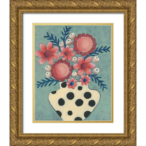 Jamboree Floral II Gold Ornate Wood Framed Art Print with Double Matting by Moore, Regina