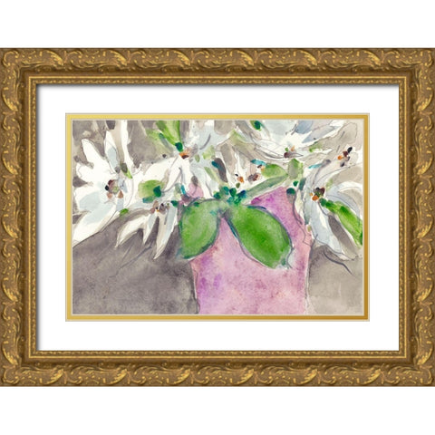 Magnolia Charm II Gold Ornate Wood Framed Art Print with Double Matting by Dixon, Samuel