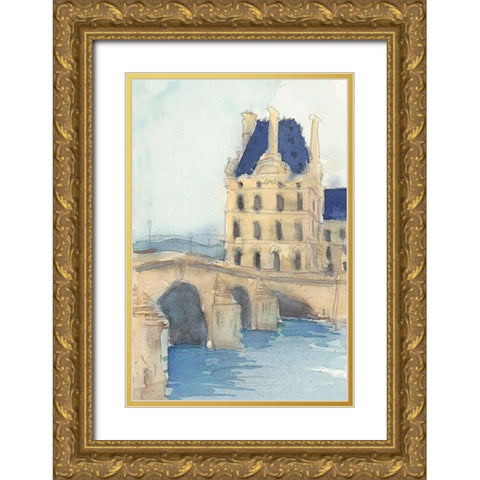 Along the Seine I Gold Ornate Wood Framed Art Print with Double Matting by Dixon, Samuel