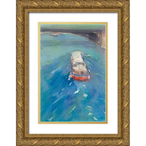 Along the Seine II Gold Ornate Wood Framed Art Print with Double Matting by Dixon, Samuel