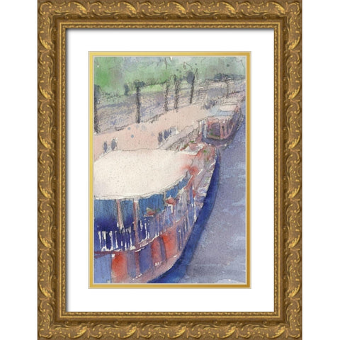 Along the Seine III Gold Ornate Wood Framed Art Print with Double Matting by Dixon, Samuel