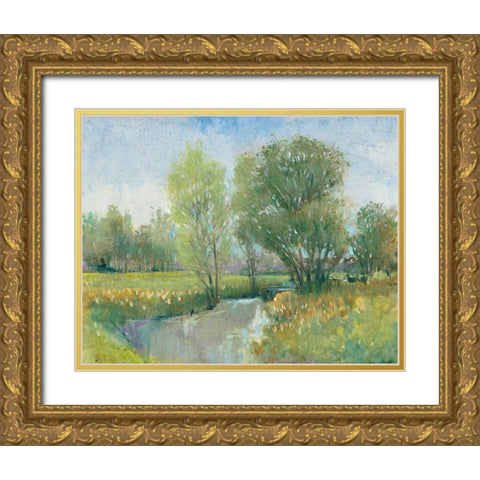Summer Stream II Gold Ornate Wood Framed Art Print with Double Matting by OToole, Tim