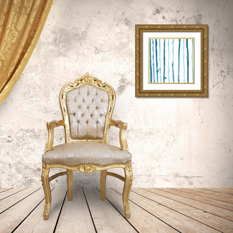 Indigo Sampler VI Gold Ornate Wood Framed Art Print with Double Matting by Vess, June Erica