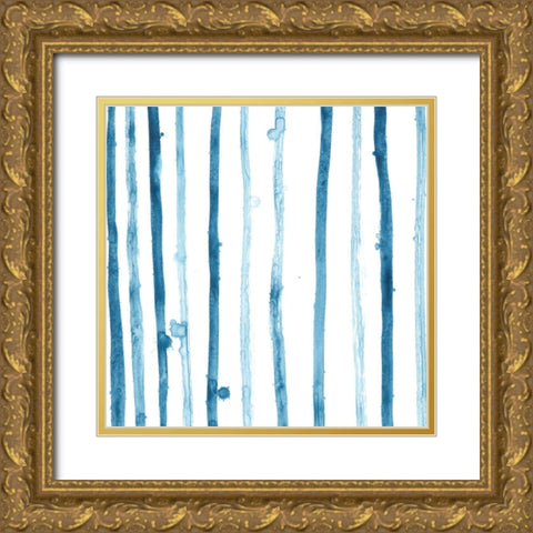Indigo Sampler VI Gold Ornate Wood Framed Art Print with Double Matting by Vess, June Erica