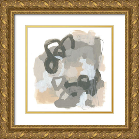 Neutral Cartography II Gold Ornate Wood Framed Art Print with Double Matting by Vess, June Erica