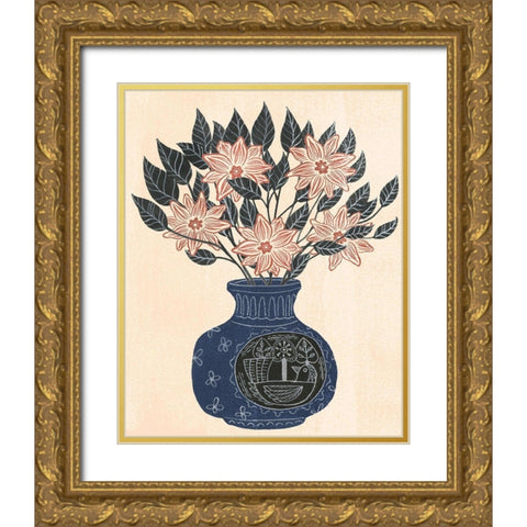 Vase of Flowers III Gold Ornate Wood Framed Art Print with Double Matting by Wang, Melissa