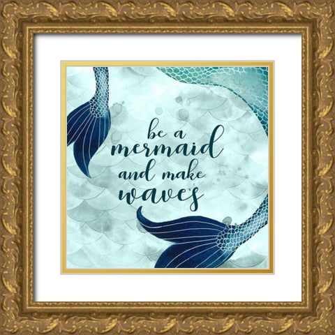 Mermaid Inspirations I Gold Ornate Wood Framed Art Print with Double Matting by Popp, Grace