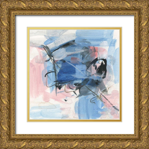 Gestural Remnant IV Gold Ornate Wood Framed Art Print with Double Matting by Wang, Melissa