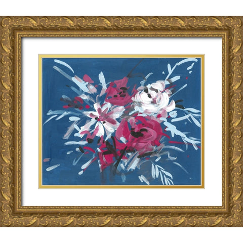 Blooming Night II Gold Ornate Wood Framed Art Print with Double Matting by Wang, Melissa