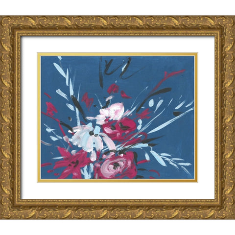 Blooming Night III Gold Ornate Wood Framed Art Print with Double Matting by Wang, Melissa