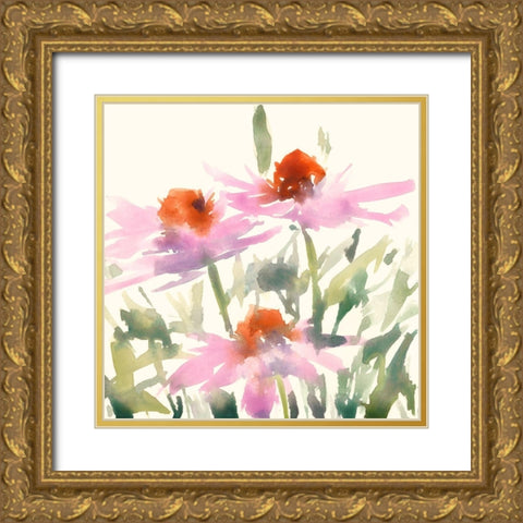 Daisy Garden Views I Gold Ornate Wood Framed Art Print with Double Matting by Dixon, Samuel