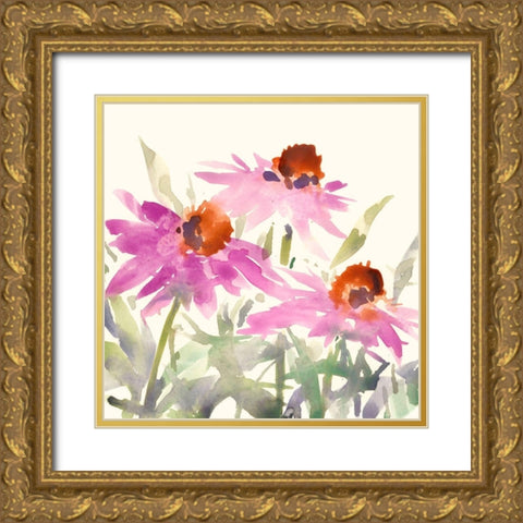 Daisy Garden Views II Gold Ornate Wood Framed Art Print with Double Matting by Dixon, Samuel