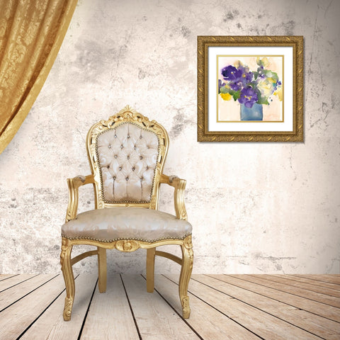 Floral Beauties I Gold Ornate Wood Framed Art Print with Double Matting by Dixon, Samuel