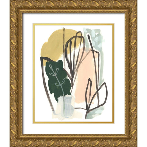 Tropical Abstract I Gold Ornate Wood Framed Art Print with Double Matting by Vess, June Erica