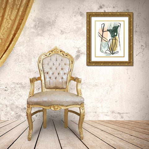 Tropical Abstract II Gold Ornate Wood Framed Art Print with Double Matting by Vess, June Erica