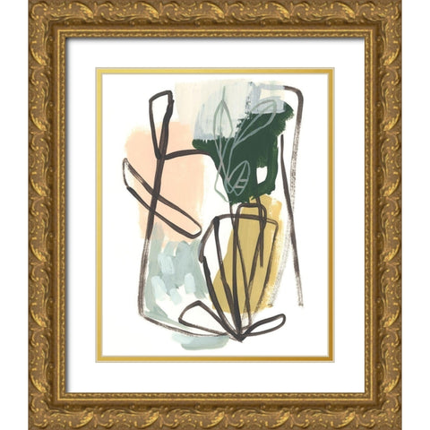 Tropical Abstract II Gold Ornate Wood Framed Art Print with Double Matting by Vess, June Erica