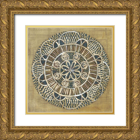 Woven Round II Gold Ornate Wood Framed Art Print with Double Matting by Zarris, Chariklia