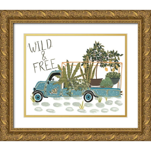 Hit the Road II Gold Ornate Wood Framed Art Print with Double Matting by Wang, Melissa