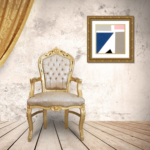 Color Blocks I Gold Ornate Wood Framed Art Print with Double Matting by Ludwig, Alicia