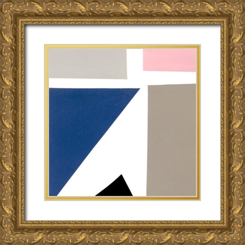Color Blocks I Gold Ornate Wood Framed Art Print with Double Matting by Ludwig, Alicia