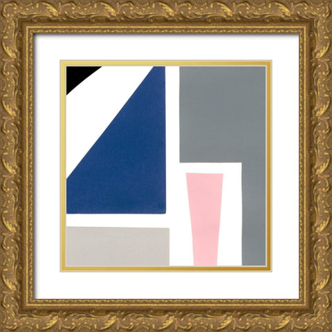 Color Blocks II Gold Ornate Wood Framed Art Print with Double Matting by Ludwig, Alicia