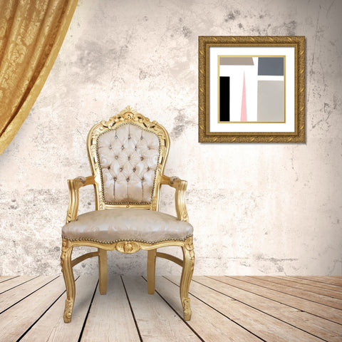 Color Blocks IV Gold Ornate Wood Framed Art Print with Double Matting by Ludwig, Alicia