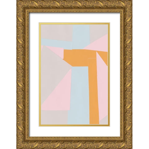 Soft Blocks II Gold Ornate Wood Framed Art Print with Double Matting by Ludwig, Alicia