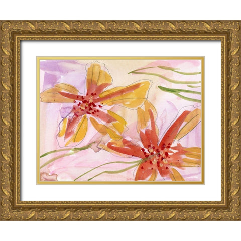 Aromatic Flowers I Gold Ornate Wood Framed Art Print with Double Matting by Wang, Melissa