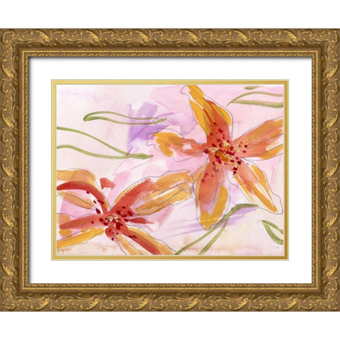 Aromatic Flowers II Gold Ornate Wood Framed Art Print with Double Matting by Wang, Melissa