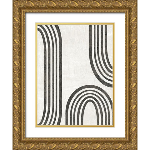 Modern Arc I Gold Ornate Wood Framed Art Print with Double Matting by Vess, June Erica