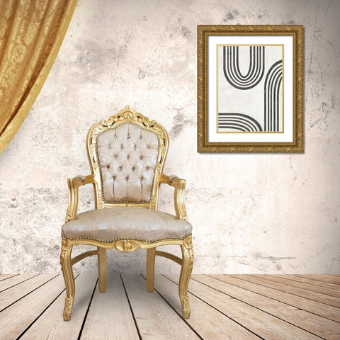Modern Arc IV Gold Ornate Wood Framed Art Print with Double Matting by Vess, June Erica