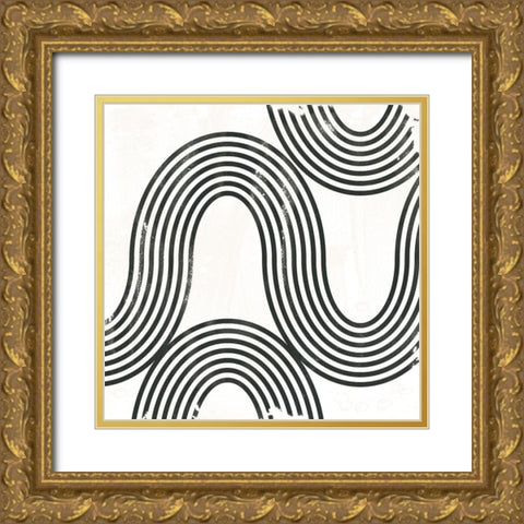 Arc Emblem II Gold Ornate Wood Framed Art Print with Double Matting by Vess, June Erica